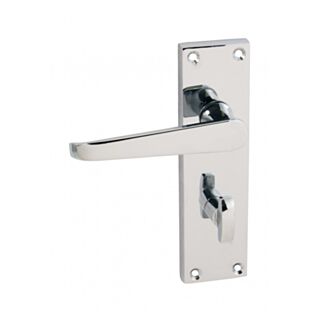 Eclipse Victorian Straight Lever Handle On Plate Bathroom Polished Chrome