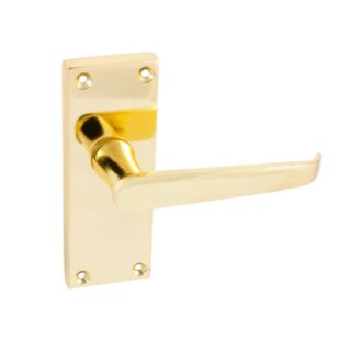 Eclipse Victorian Straight Lever Handle On Plate Latch Polished Brass