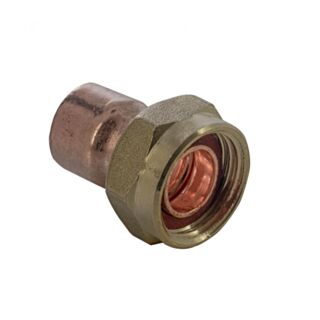 End Feed To Tap Connector Straight Copper 15mm x ½