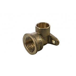 End Feed To Wallplate Female Iron Elbow Bronze 15mm x ½