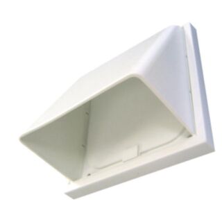 External Cowled Wall Outlet Vent With Integral Damper White 54x100mm