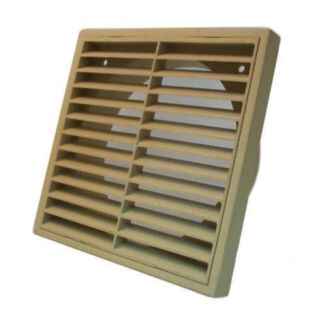 External Fixed Louvre Grille/Wall Outlet Fits 100mm Ducting Cotswold Stone 140x140mm