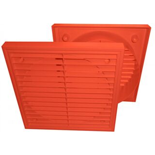 External Fixed Louvre Grille/Wall Outlet Fits 150mm Ducting Terracotta 180x180mm