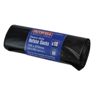 Faithfull Heavy-Duty Refuse Sacks Black 10pk