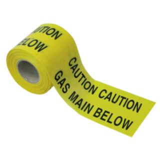 Faithfull Warning Tape Caution Buried Gas Pipe Yellow 150mm x 365mtr