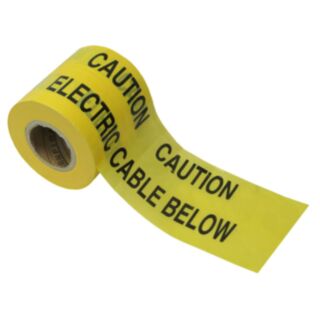 Faithfull Warning Tape Caution Electrical Cable Below Yellow 150mm x 365mtr