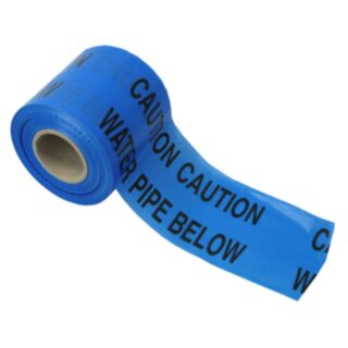 Faithfull 'Caution Water Pipe Below' Warning Tape Blue 150mm x 365mtr