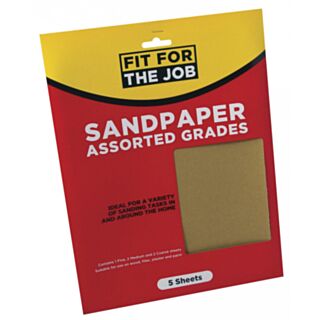 Fit For The Job Sandpaper Assorted Grit 5pce Set