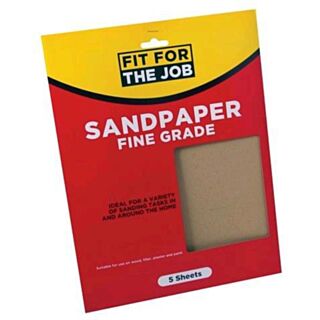 Fit For The Job Sandpaper Fine Grit 5pk