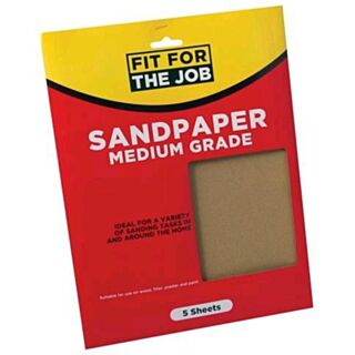Fit For The Job Sandpaper Medium Grit 5pk