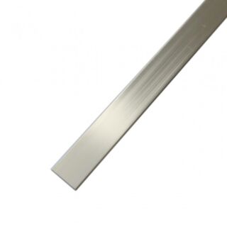 Flat Bar Anodised Aluminium Brushed Stainless Steel 2x20mm x 1mtr