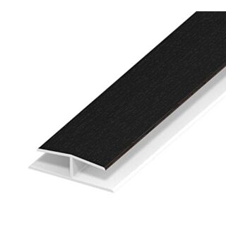 FloPlast Hollow Soffit H Trim PVC Black Ash 10x43mm x 5mtr