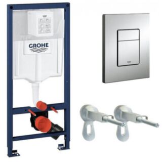 GROHE Rapid SL WC Frame With Small Flush Plate, Cistern & Fixings 1130mm
