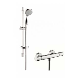 hansgrohe Croma 100 Vario Hand Shower & Ecostat Comfort Thermostatic Mixer Set 650mm
