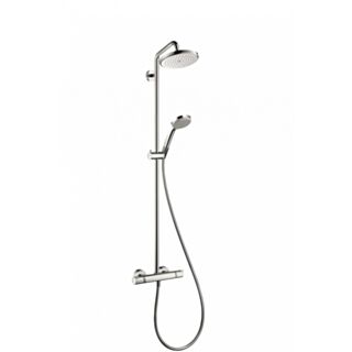 hansgrohe Croma 220 1 Jet Showerpipe With Thermostatic Shower Mixer