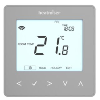 Heatmiser neoStat V2 Programmable Thermostat Platinum Silver 230V