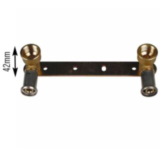 Henco Press Fit Double Backplate 90° Female Elbow Brass 2 x 16mm x ½
