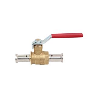 Henco Press Fit Lever Ball Valve Handle Brass Red 26x26mm