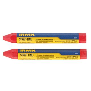 Irwin Strait Line Marking Crayon Red 2pk