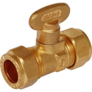 Isogas Compression Gas Cock Rigid Fan Brass 15mm
