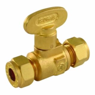 Isogas Compression Gas Cock Rigid Fan Brass 8mm
