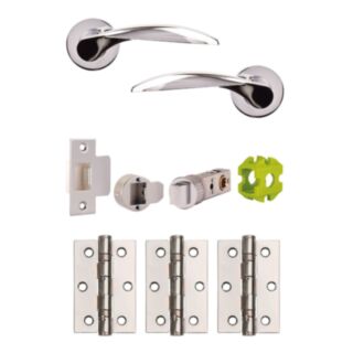 Jigtech Cresta Passage Door Pack Polished Chrome 57mm Latch