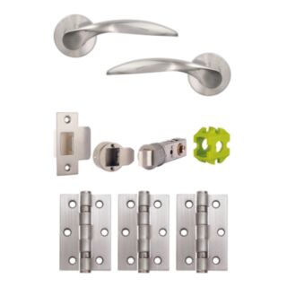 Jigtech Cresta Passage Door Pack Satin Chrome 57mm Latch