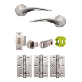 Jigtech Vecta Passage Door Pack Satin Chrome 57mm Latch