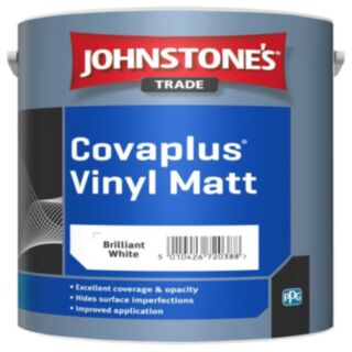 Johnstone's Trade Covaplus Vinyl Paint Matt Brilliant White 10ltr