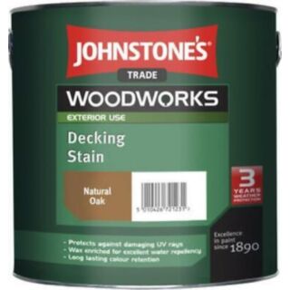 Johnstone's Trade Woodworks Decking Stain Paint Natural Oak 2.5ltr