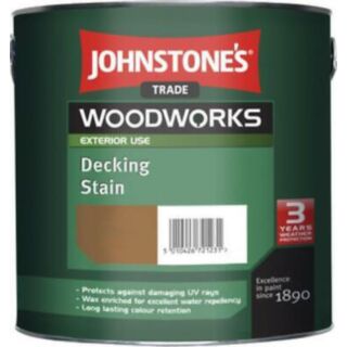 Johnstone's Trade Woodworks Decking Stain Paint Spanish Cedar 2.5ltr