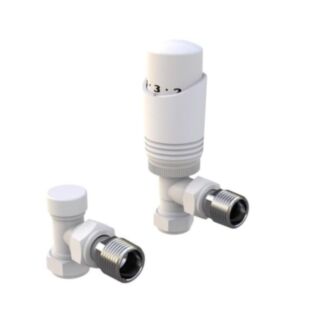 K-Rad Designer Thermostatic Radiator Valve Angled Twin Pack White