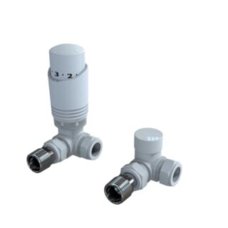 K-Rad Designer Thermostatic Radiator Valve Corner Twin Pack White