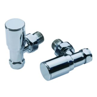 K-Therm Modern Angled Radiator Valve Chrome (Pair) 15mm