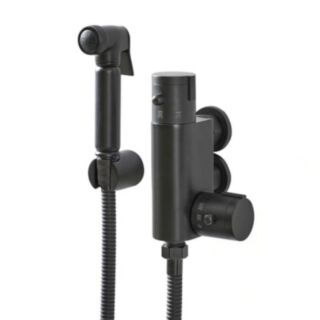 K-VIT Nero Round Douche With Thermostatic Mixing Valve & Brass Spray Head Set Matt Black