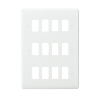 Knightsbridge Curved Edge Grid Faceplate 12 Gang