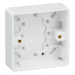 Knightsbridge Curved Edge Pattress Box 1 Gang White 25mm
