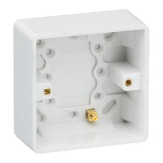 Knightsbridge Curved Edge Pattress Box 1 Gang White 35mm
