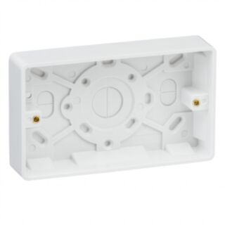 Knightsbridge Curved Edge Pattress Box 2 Gang White 25mm