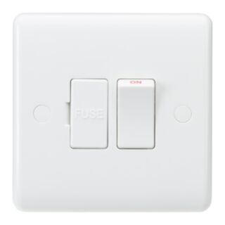 Knightsbridge Curved Edge Switched Fused Spur Unit 13Amp White