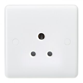 Knightsbridge Curved Edge Unswitched Round Pin Socket 5Amp