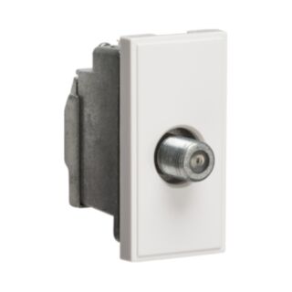 Knightsbridge Fully Screened Single Satellite F Type SAT/TV Outlet White 25x50mm