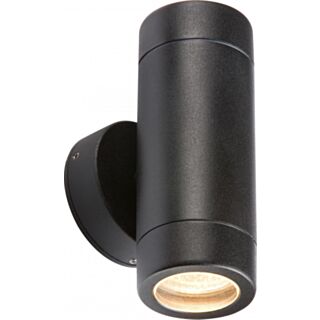 Knightsbridge GU10 Fixed Up & Down Wall Light Fitting Black IP65 35W