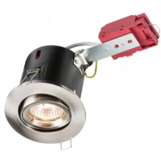 Knightsbridge GU10 Tilt Downlight Fire Rated Brushed Chrome 50W 230V