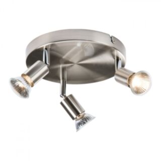 Knightsbridge GU10 Triple Spotlight Brushed Chrome 230V