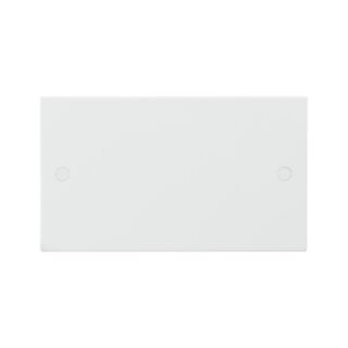 Knightsbridge Square Edge Blanking Plate 2 Gang White