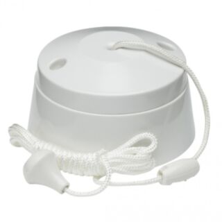 Knightsbridge Square Edge Ceiling Pull Cord Switch 2 Way 10Amp White