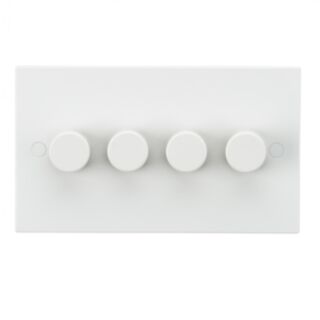 Knightsbridge Square Edge Dimmer Switch 4 Gang 2 Way 400W White