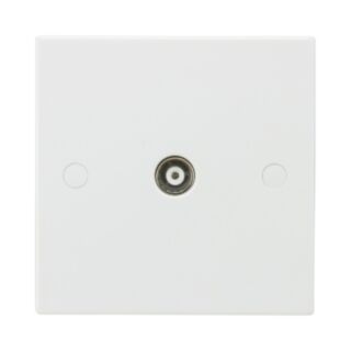 Knightsbridge Square Edge Non Isolated Coaxial TV Outlet White
