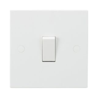 Knightsbridge Square Edge Switch 1 Gang 2 Way 10AX White